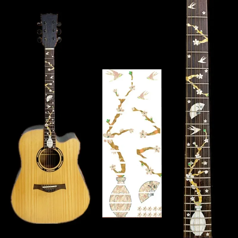 10 Styles Cross Inlay Decals Fretboard Sticker For Electric Acoustic Guitar Bass Ultra Thin Sticker Ukulele Guitarra Accessories