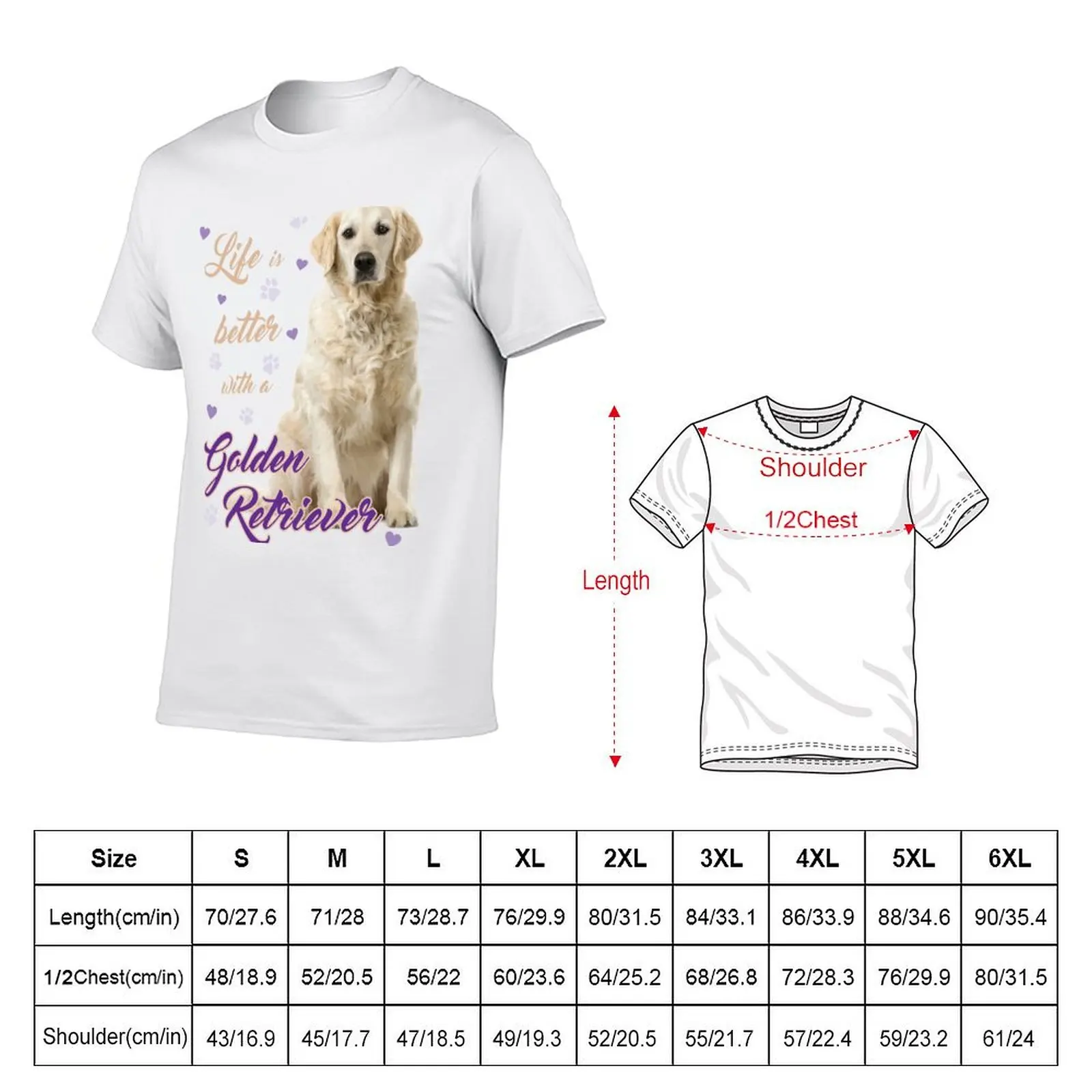 Lifes better with a Golden Retriever! Especially for Golden owners! T-Shirt Trendy Casual Short Sleeve Shirt