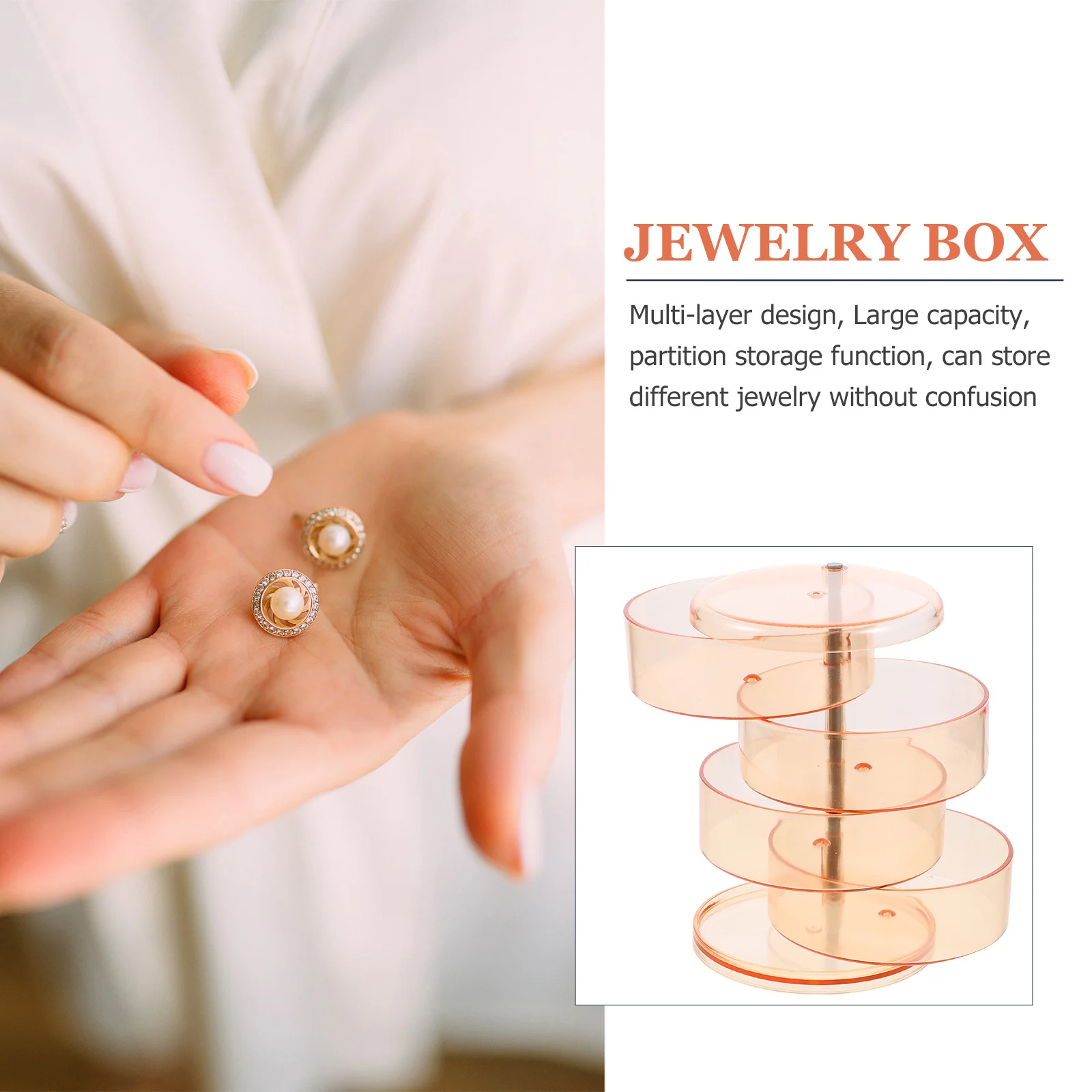 

Rotating Jewelry Organizer Box Multi-Layer Design Exquisite Modeling Desktop Decoration Storage for Various Jewelry