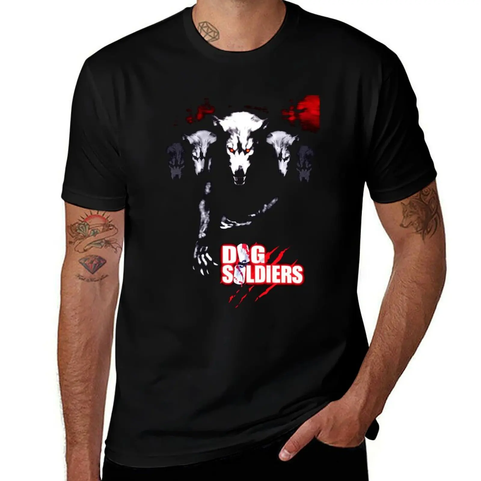 

DOG SOLDIERS- BEWARE WOLVES T-Shirt cotton t shirts man 100% man t shirt cotton