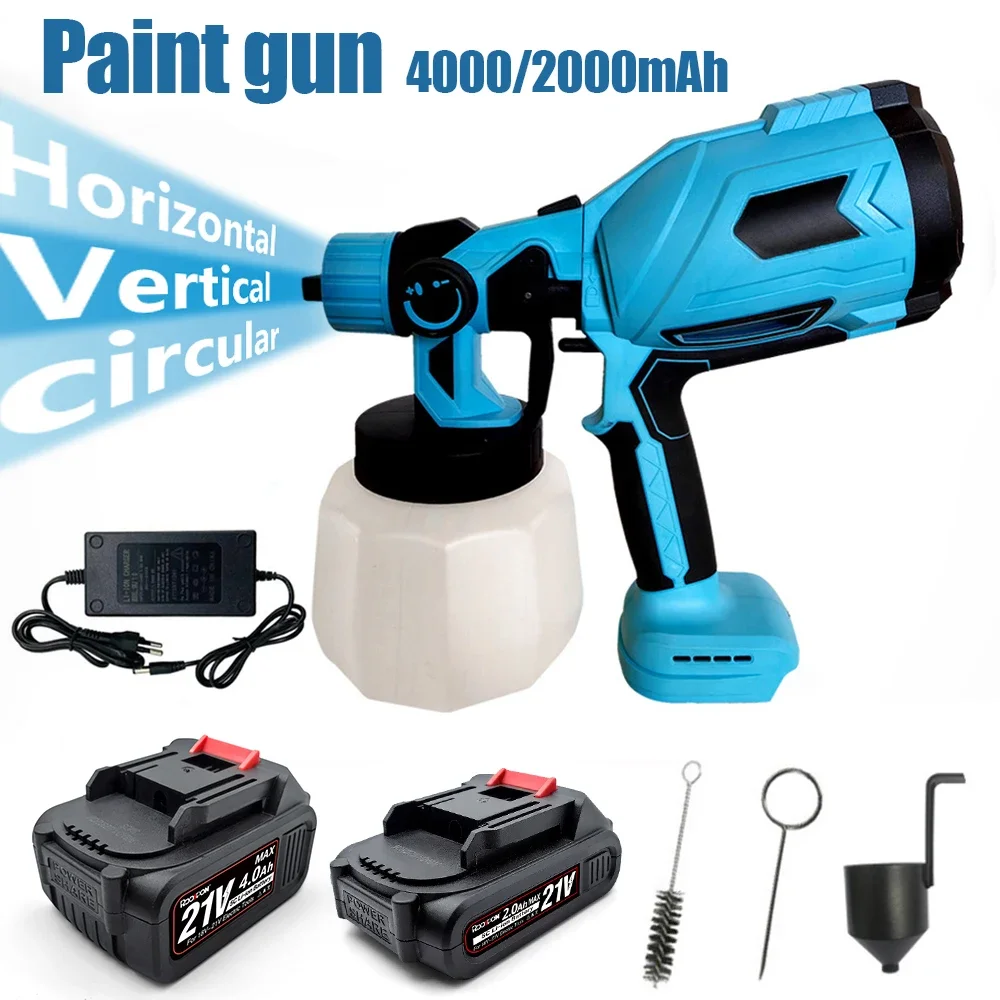 

Electric Spray Gun Cordless Handheld Paint Sprayer 1000ml Auto Furniture Steel Coating Airbrush Fit Makita 18-21V Battery