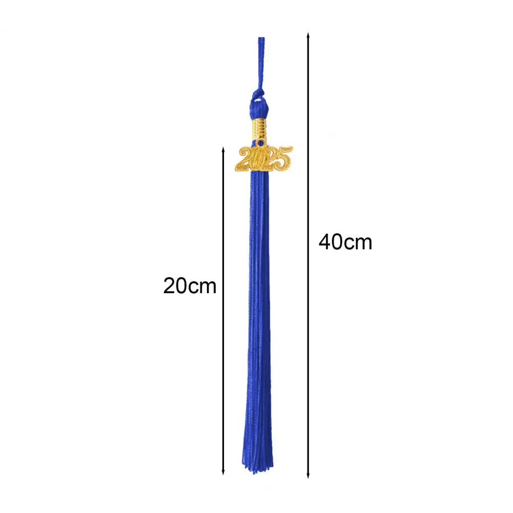 Chwost do toga absolwenta 40 cm z zawieszką z datą 2025, jednolity kolor, długość 40 cm, chwost do toga absolwenta, magistra, licencjata, na sezon absolwencyjny.