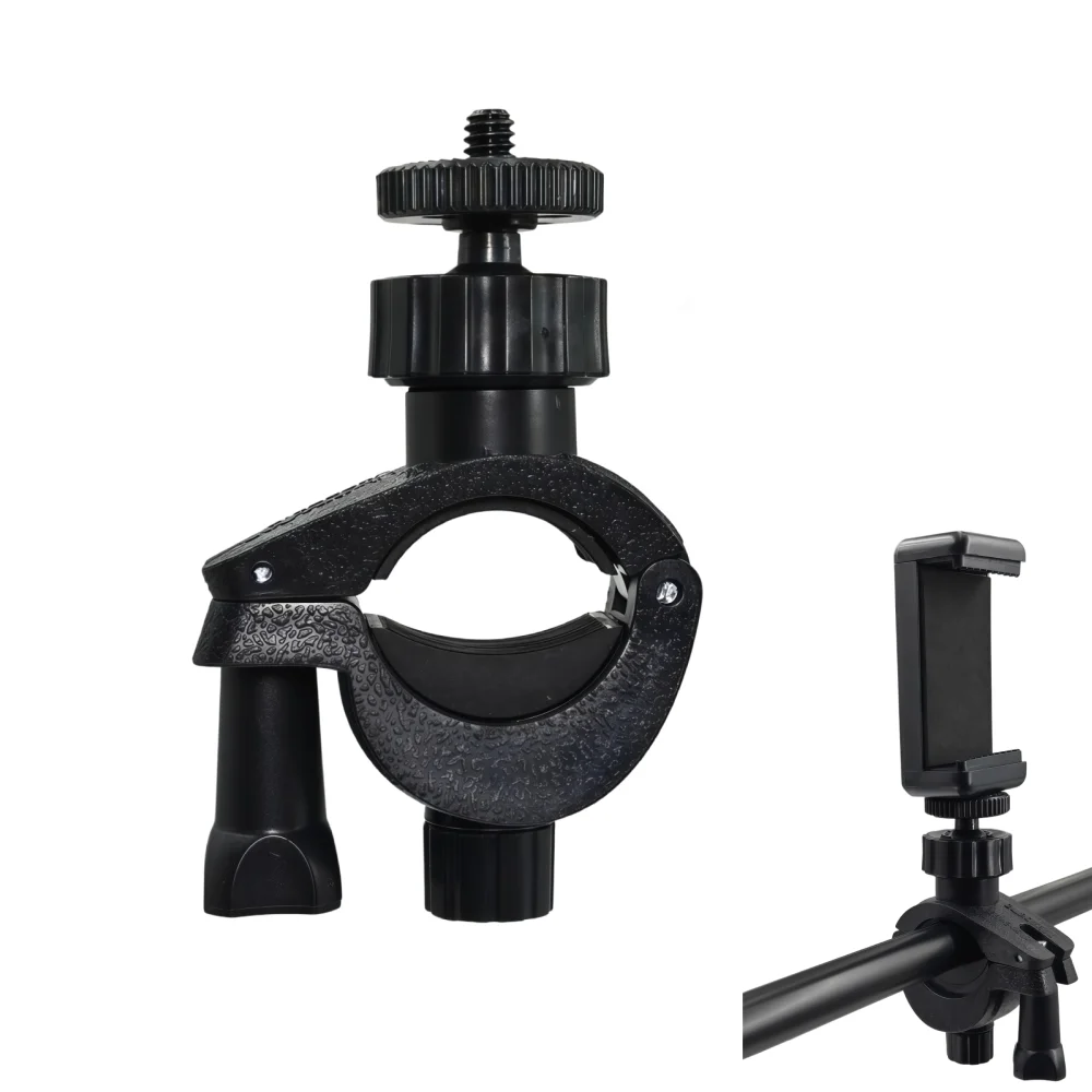 Adjustable Handlebar Adapter Mount Clamp Bracket Holder 360 ° Rotating For Circular Lamp Tripod Phone Action Camera