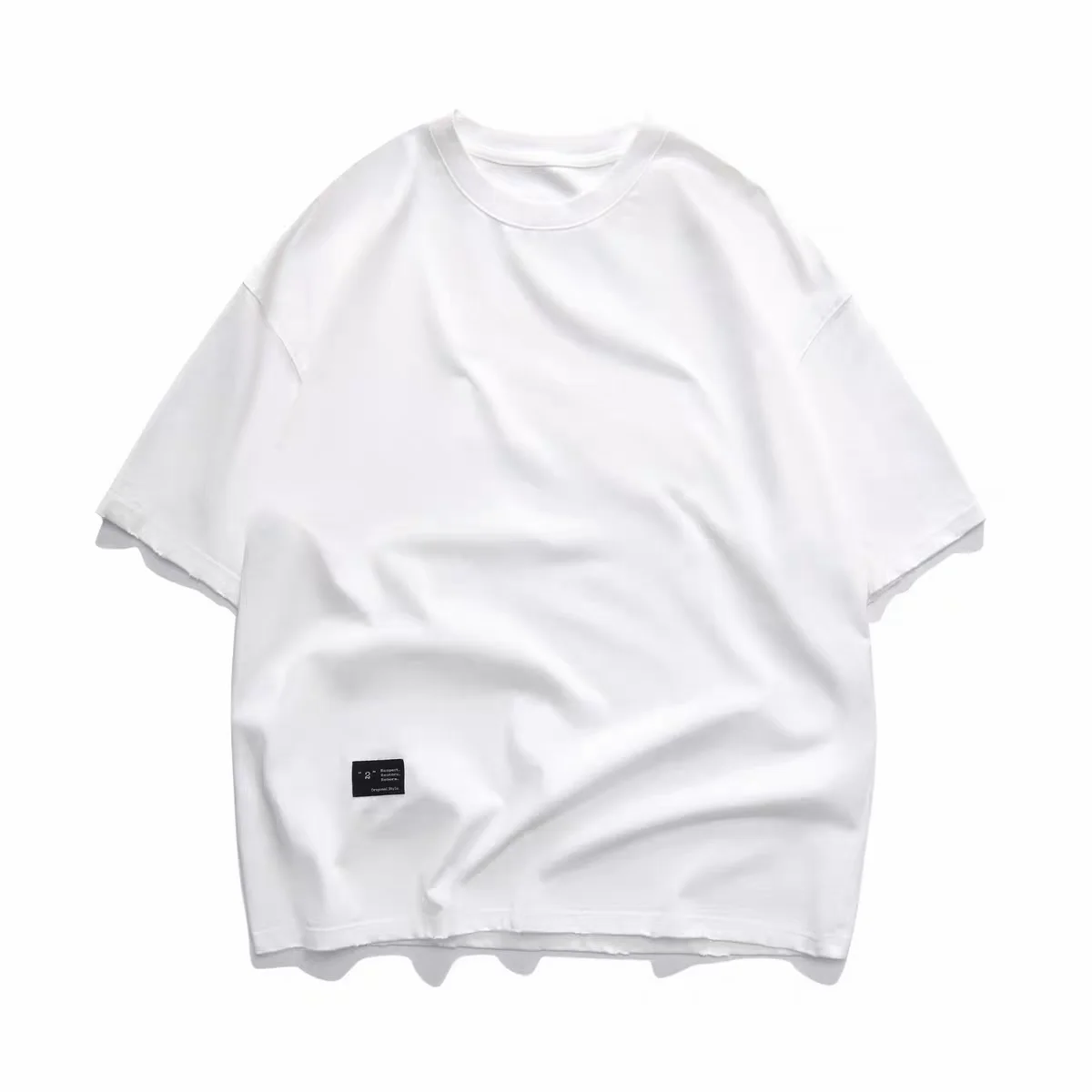 Wendei One Hundred Percent Cotton Basic Style Men's Loose Fit Heavyweight Washed Red Ear Short Sleeve T-Shirt Summer Wear