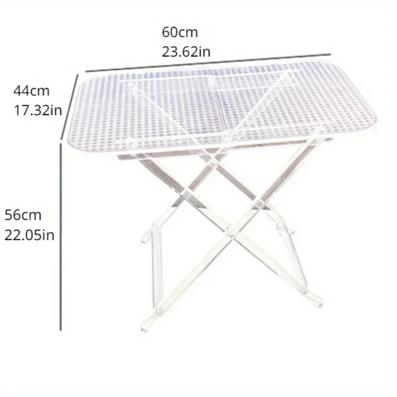 Luxurious Acrylic Coffee Table - Foldable Transparent Edge Table, Stylish Living Room Sofa Table - Patterned Tabletop Dragon