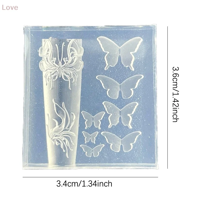 سيليكون مسمار الملحقات نحت قالب فراشة قالب ختم لوحة الإستنسل لتقوم بها بنفسك أدوات مانيكير لتصميم الفن صالون المنزل