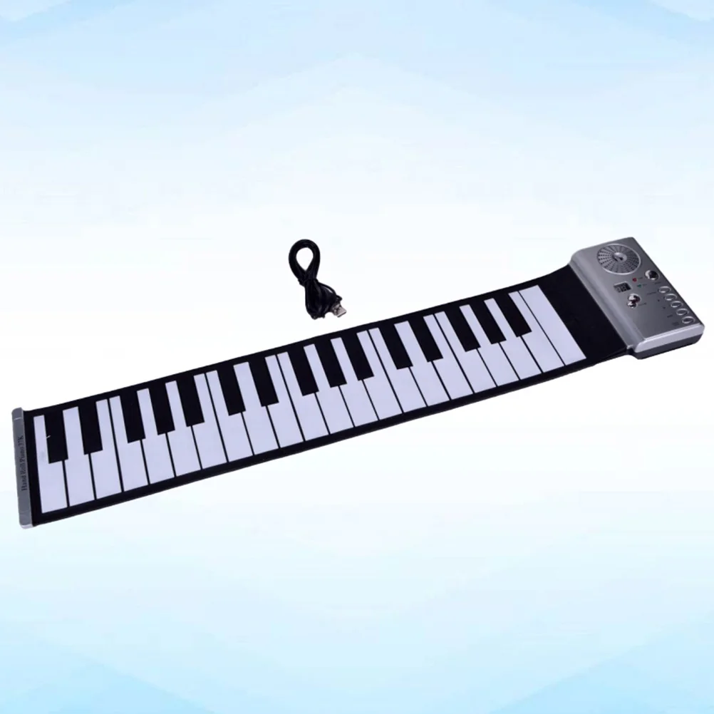 

1Pcs Portable 37 Key Electronic Organ Silver 100 Timbre 100 Rhythm Children Hand Instrument Early Learning