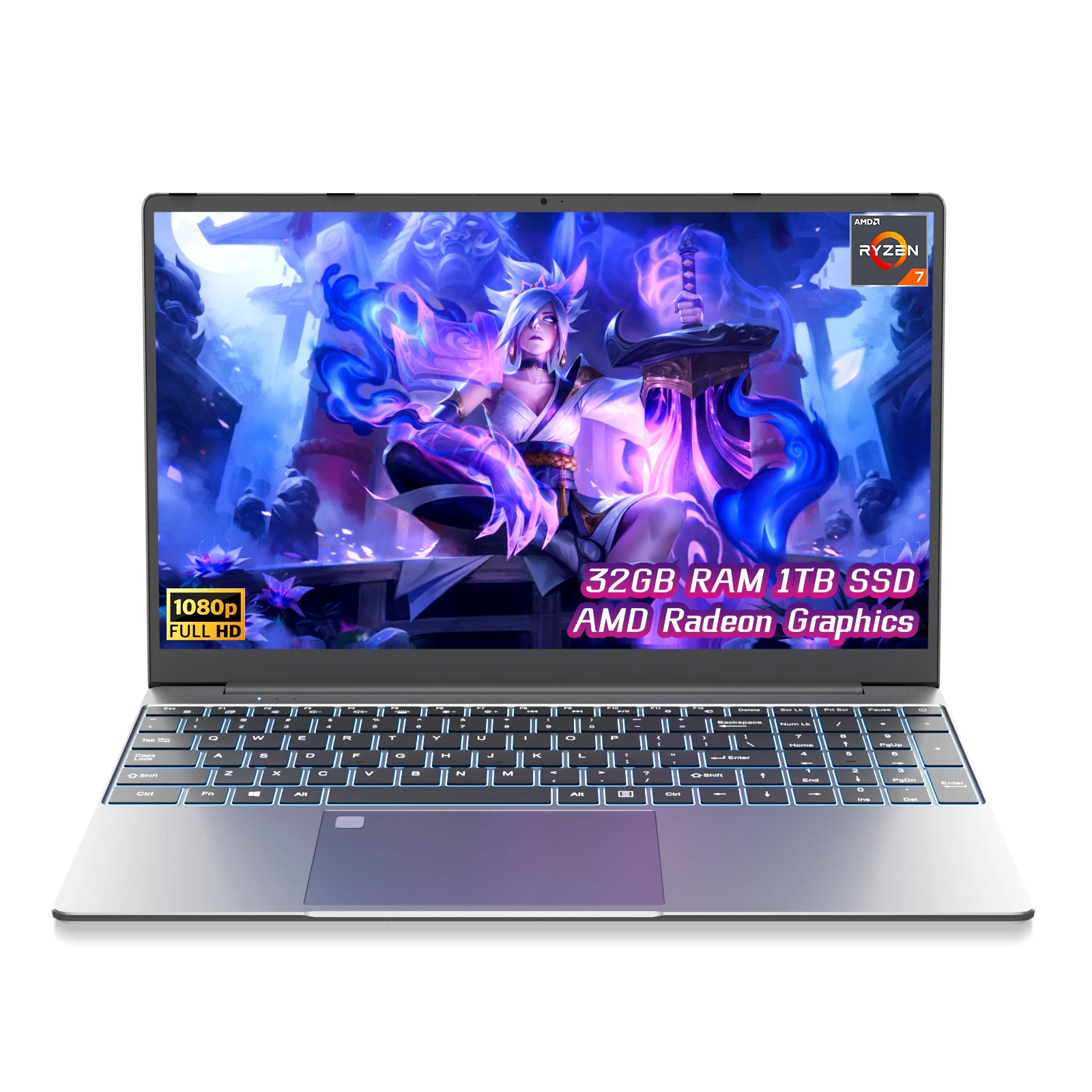 Ninkear A15 Plus Gaming Laptop Computers AMD Ryzen™ 7 5825U 4.5Ghz 15.6' FHD IPS 32GB DDR4 + 1TB SSD Backlit Keyboard FP Unlock