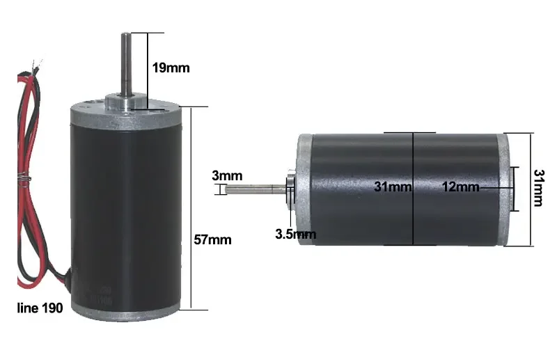 31ZY permanent magnet DC motor micro large torque motor forward and reverse high speed motor 12v24v