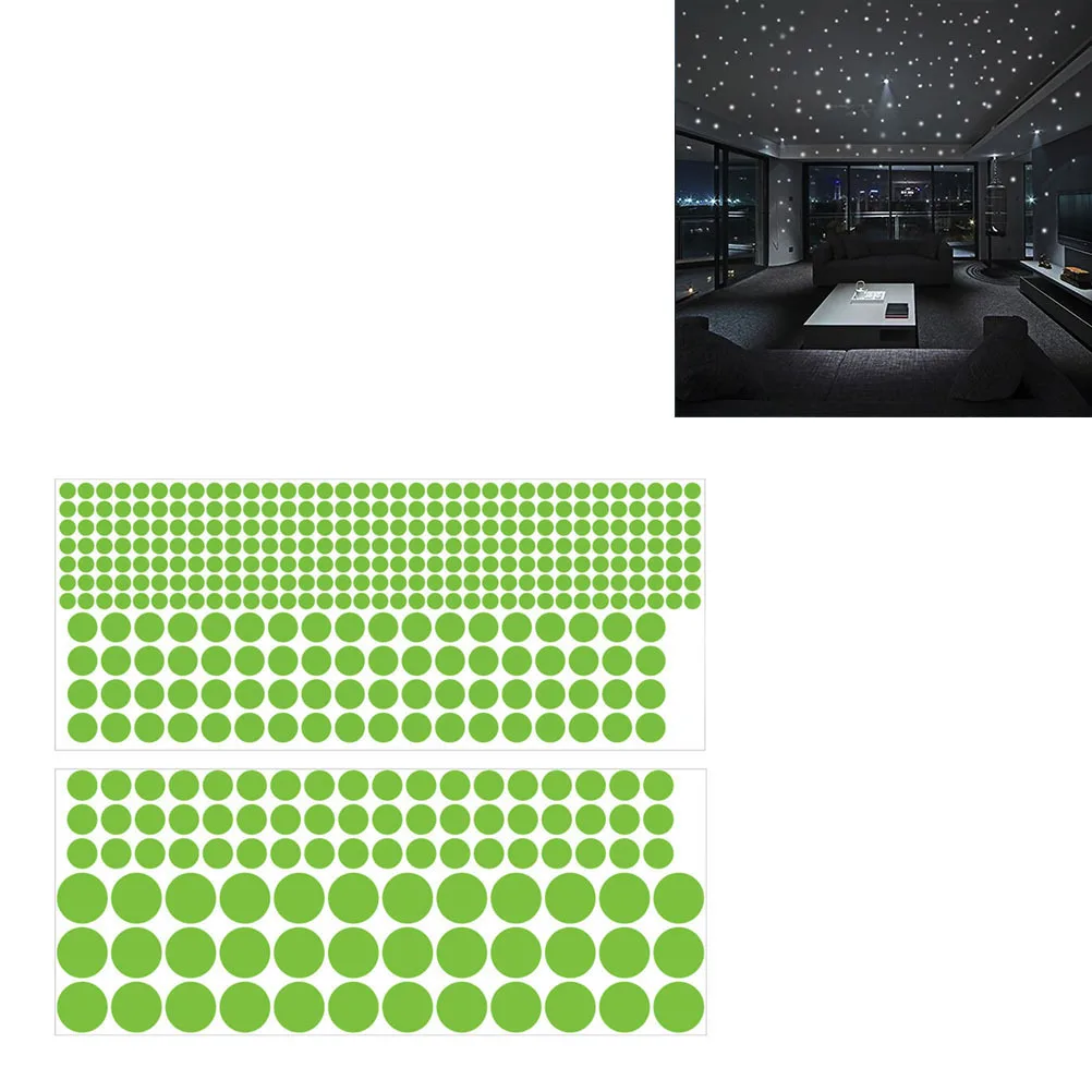 

2pcs Night Round Dot Wall Stickers 3 Sizes Luminous Round Dots Sticker Diy Decor For Kids Room Ceiling Home Wall Decoration