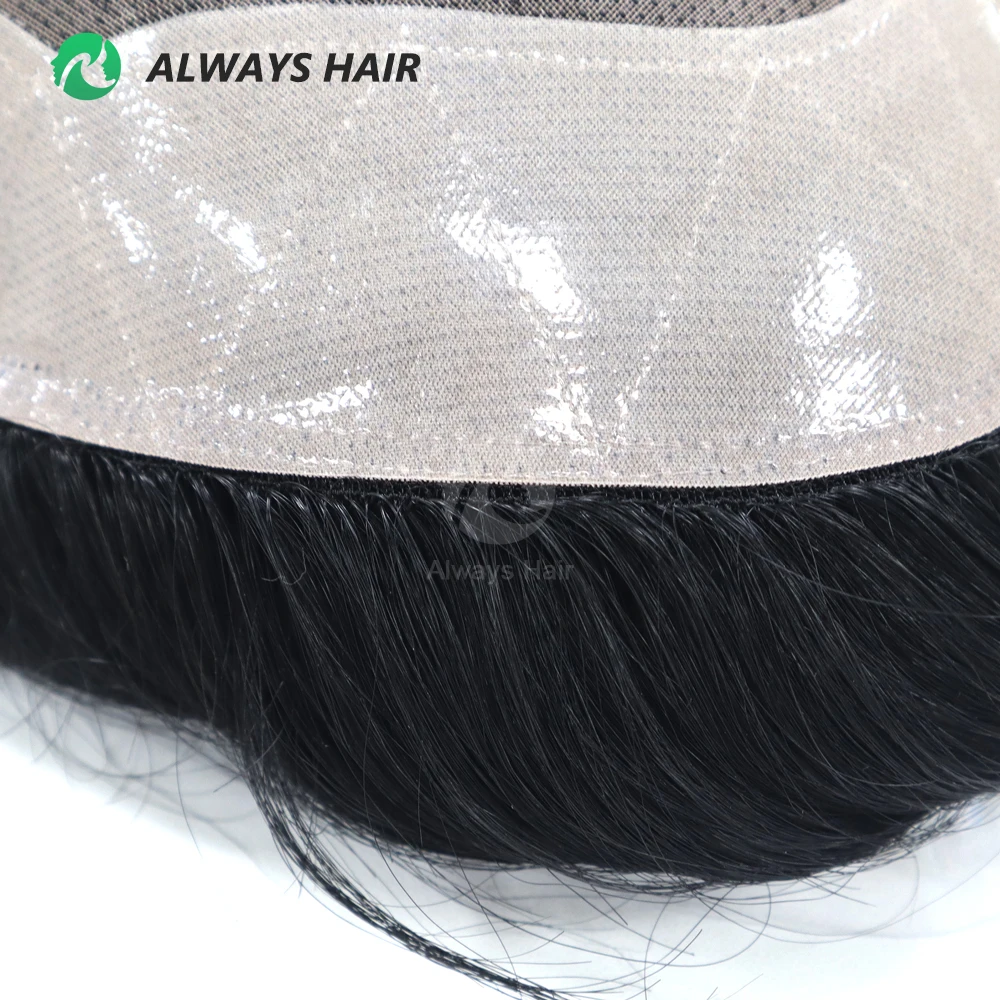 دائم صدى أحادية المذكر الشعر المستعار 6 بوصة الشعر الاصطناعية رجل شعر بشري هندي شعر مستعار الذكور