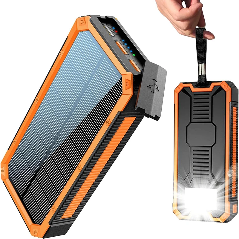 

Solar Power Bank 30000mAh Portable Charger PD20W Fast Charging Powerbank for iPhone Samsung Huawei Xiaomi External Spare Battery