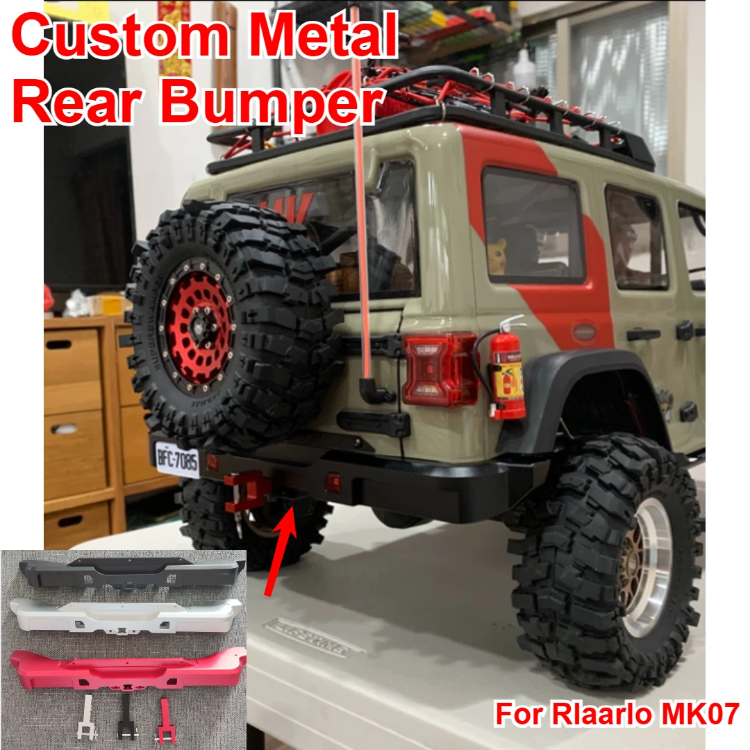 For Rlaarlo MK07 1/7 RC Vehicle Metal Rear Bumper Custom Model Number Decorative Styling Parts Decor Upgrade Accessories