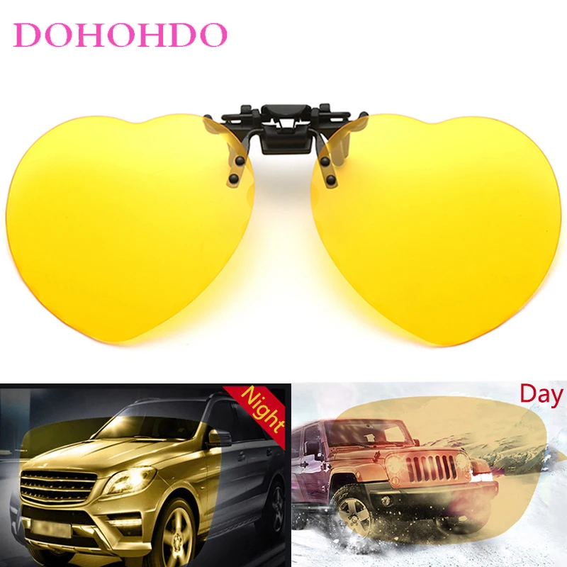 

Luxury Designer Heart-shaped Clip-On Sunglasses Women Outdoor Sports Anti-Glare Polarized Driving Night Vision Men Goggles UV400