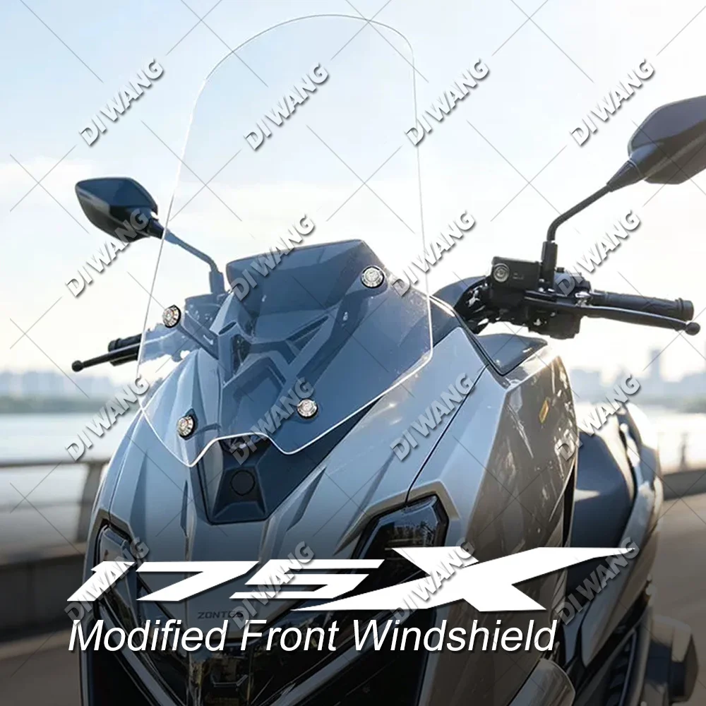 For ZONTES 175X Motorcycle Heightened Widened Clear Windscreen Chest Protection Wind Deflector Touring Mod Replacement Parts