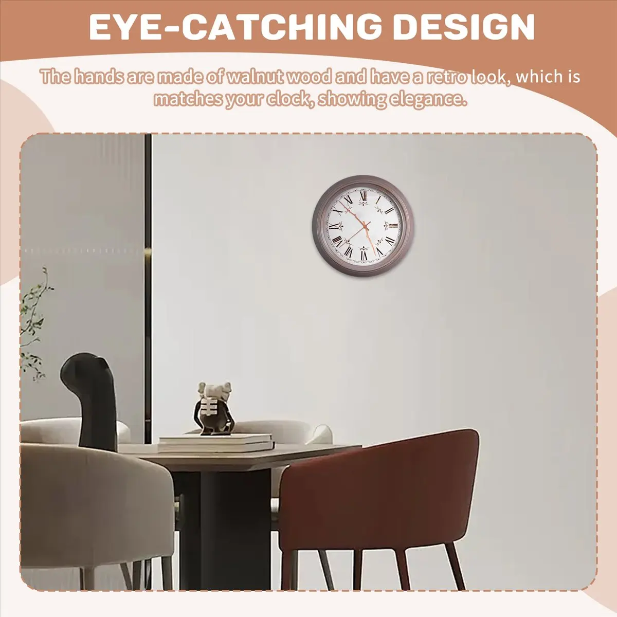 @@HUND-3 Pcs Quartz Clock Movement Mechanism Parts with 3 Types of Walnut Wood Clock Hands Clock Accessories for Clock Repair