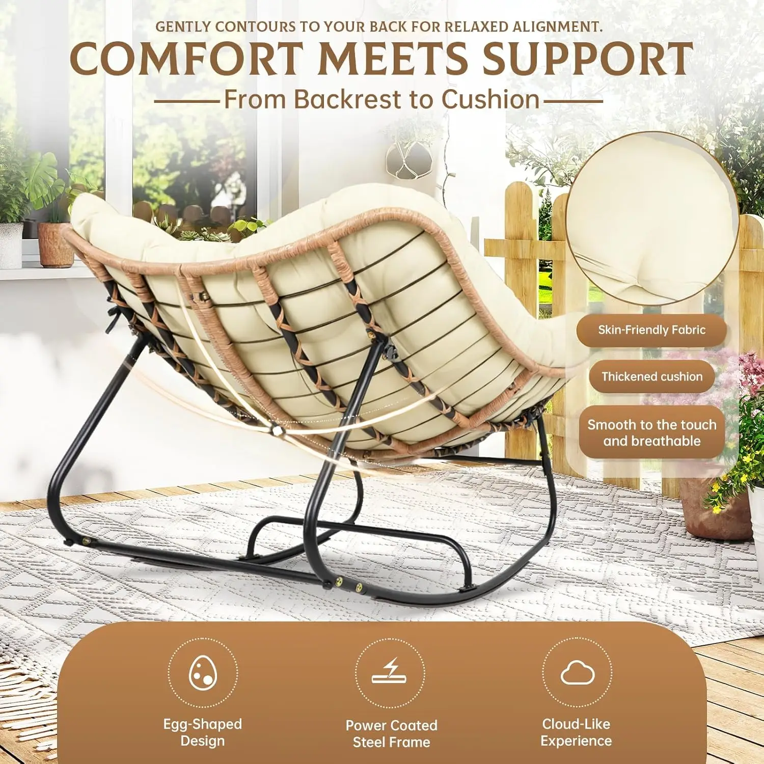 Oversized Papasan Rocking Chair 5