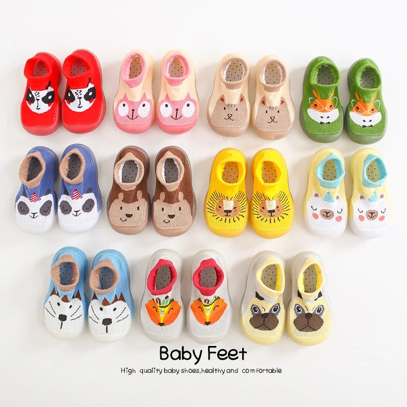 

Baby Socks Shoes Boy Girl Fashion Toddler Shoes Anti-Slip Soft Rubber Shoes Animal Style New Arrival Baby First Walker Autumn