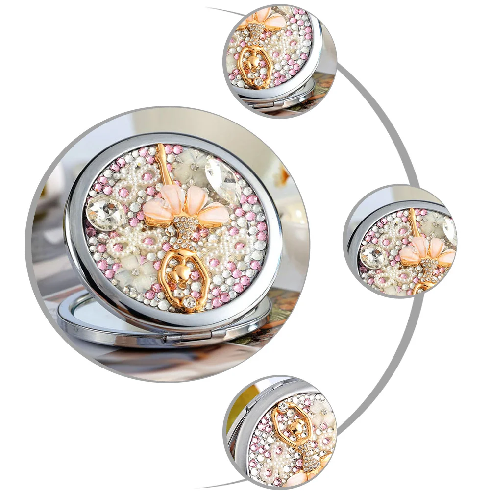 Dwustronne lusterko do makijażu, kompaktowe, składane, przenośne lusterko powiększające dla kobiet, małe narzędzie podróżne na zewnątrz.