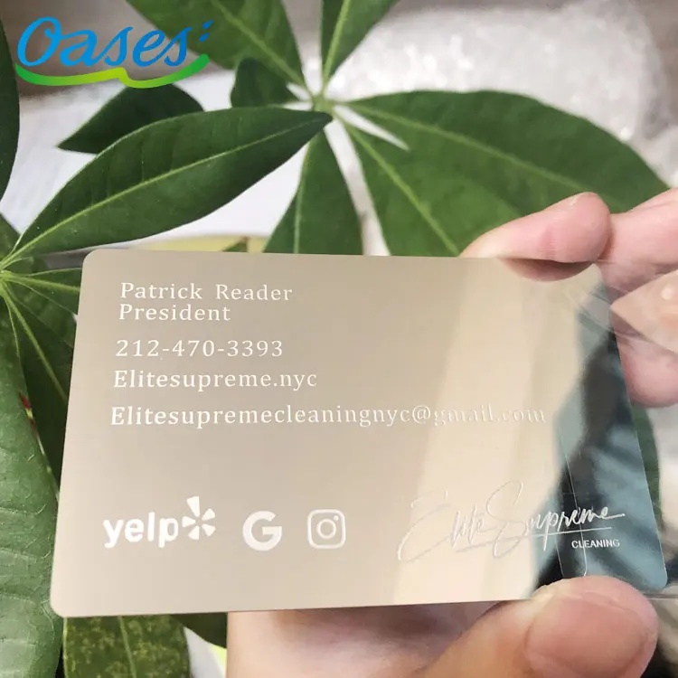 Customized query 2025 Hot Selling 0.8mm Thick Stainless Steel Mirror Polished Process Business Card with Custom Logo Laser Engra - Image 3
