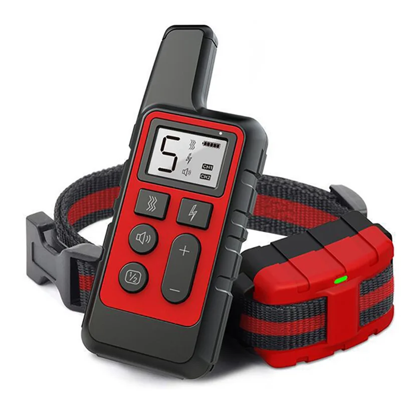 Electric Dog Training Collars for Small Big Dog Trainings Collars Remote Control 500 Yards Pet Products(Red)