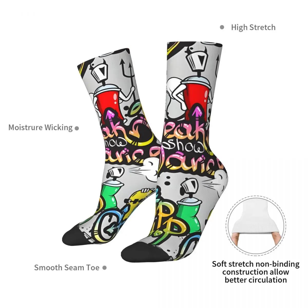 Breakdance And Hiphop Graffiti Socks Unisex Sock Funny Socks Men 3D Printed Casual Crazy Socks