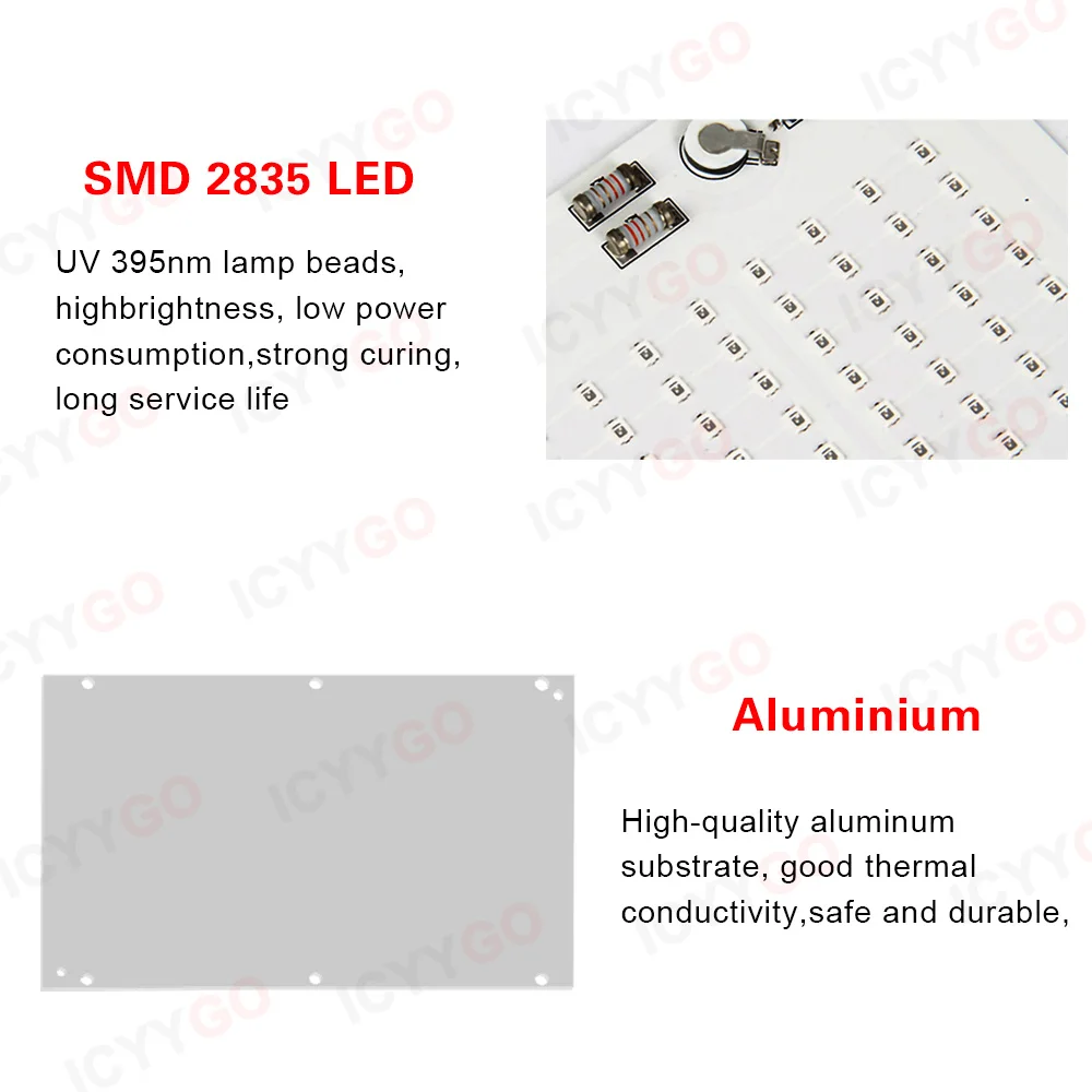 Hochleistungs-50W 100W UV 395nm SMD 2835 Lila LED-Chip-Lichtplatine PCB-Board-Lichtset Bare-Board-Lichtquellenpanel