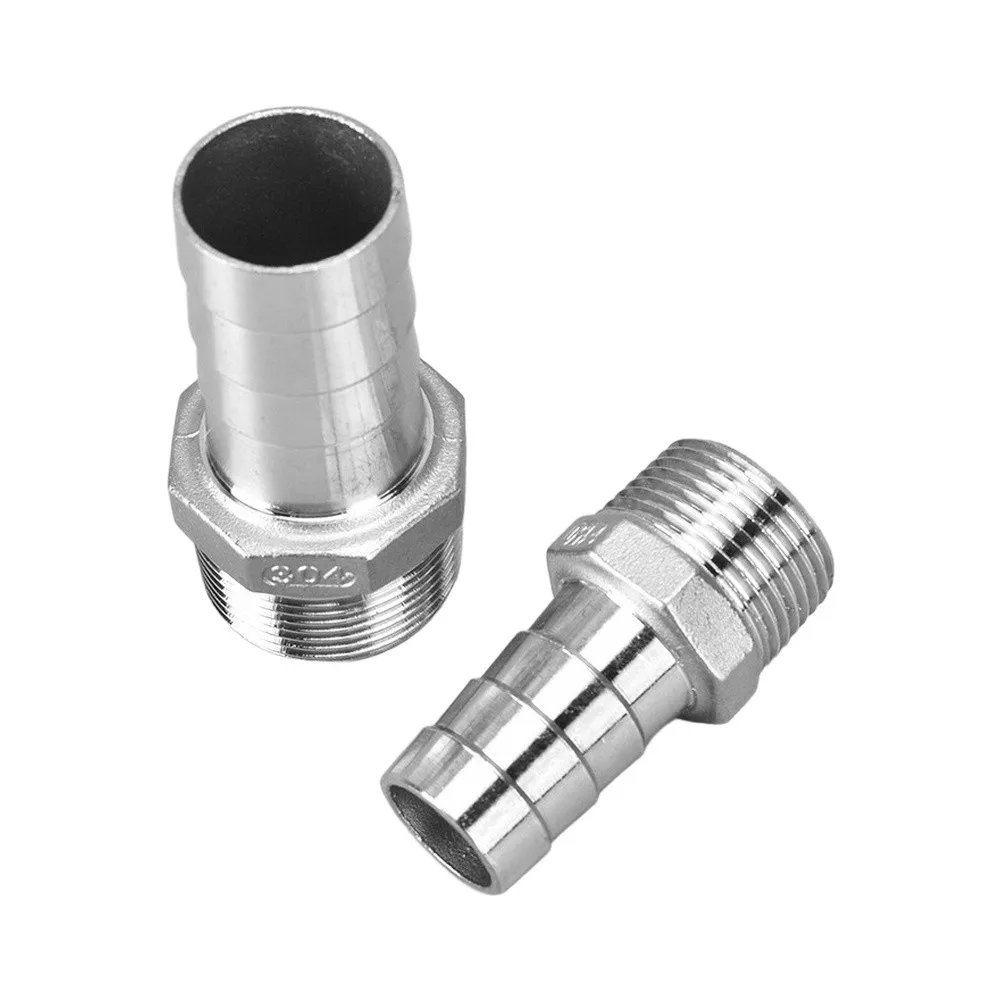 Hexagonal Stainless Steel Hose Connector Compatible with 3/4 Inch Pipes for Industrial and Residential Applications