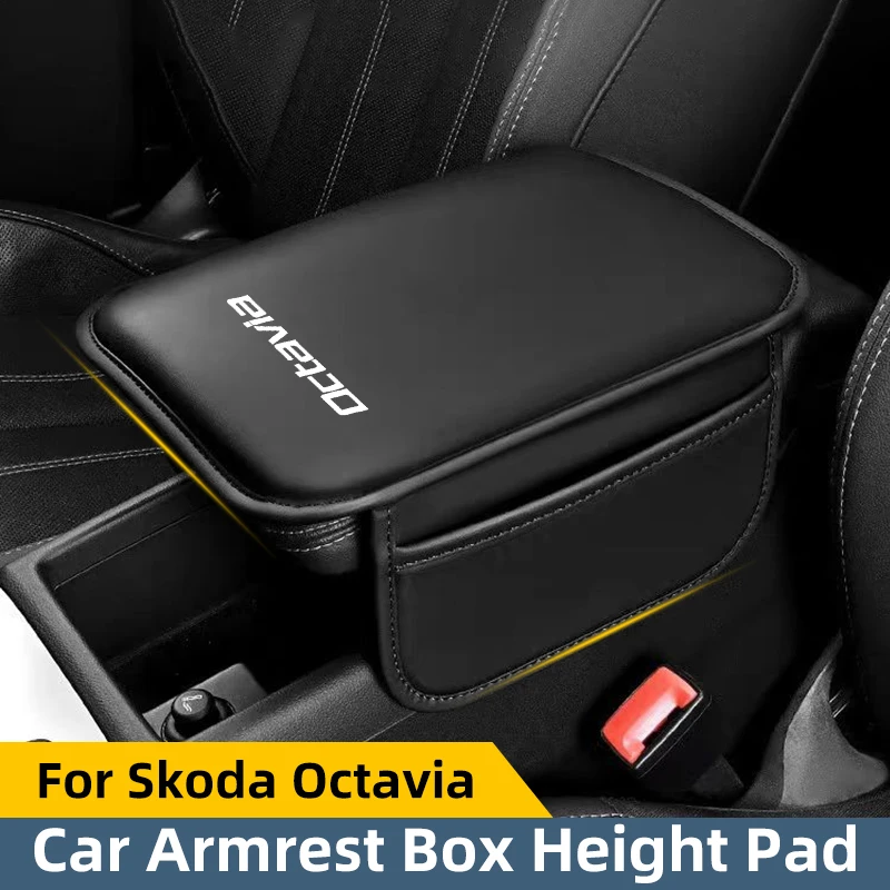 For Skoda Octavia 2 3 MK1 MK3 Tour Car Armrest Box Height Pad Sponge Armrest Box Middle Phone Card Bag Storage Bag