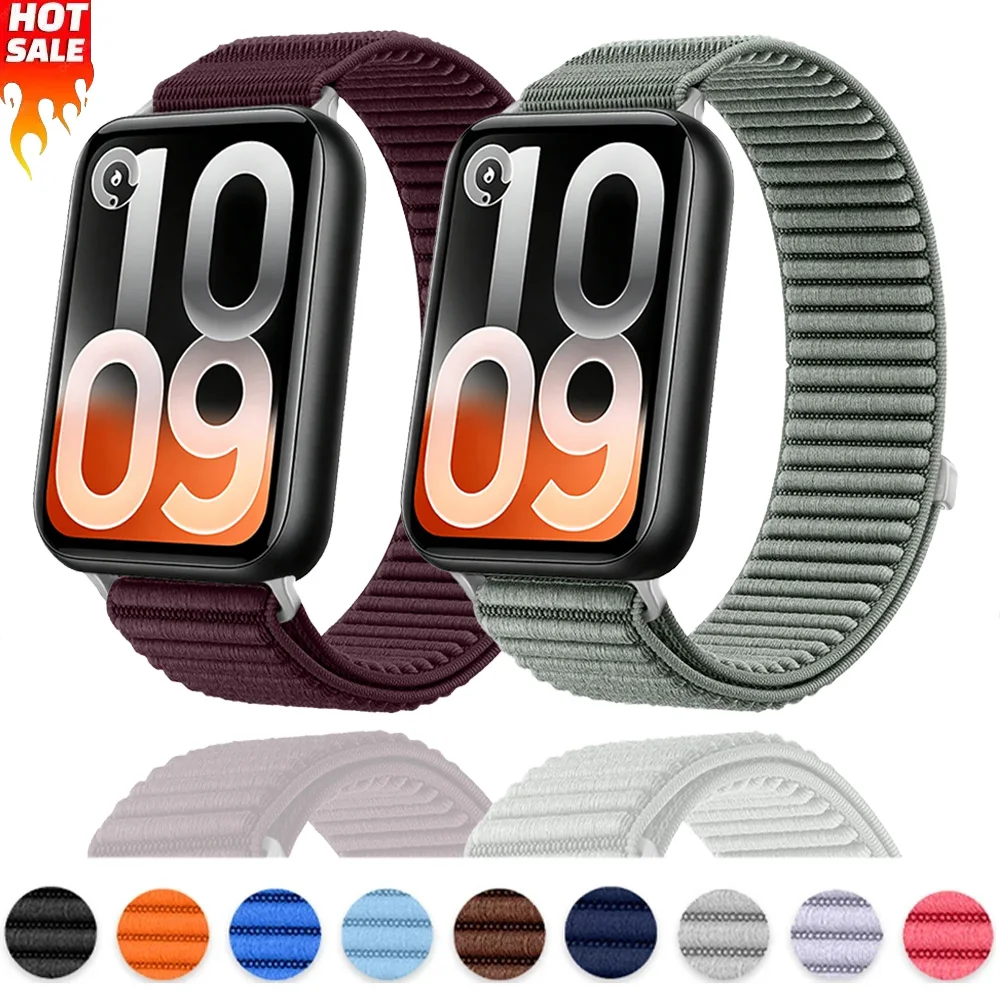 Image of Nylon-Geflechtarmband für Xiaomi Mi Band 8-9-10 Pro Smartwatch, atmungsaktives Armband für Redmi Watch 6 5 4, Gürtelzubehör