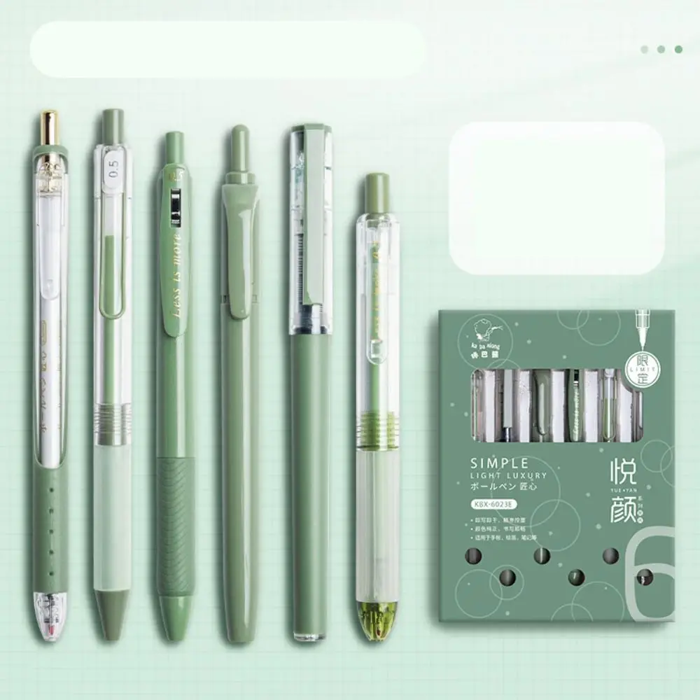 

6 шт./компл., набор канцелярских принадлежностей, шариковая ручка 0,5 мм, черные чернила, мягкая на ощупь ручка, нейтральная ручка, быстросохнущая ручка для вывески, школьные и офисные принадлежности