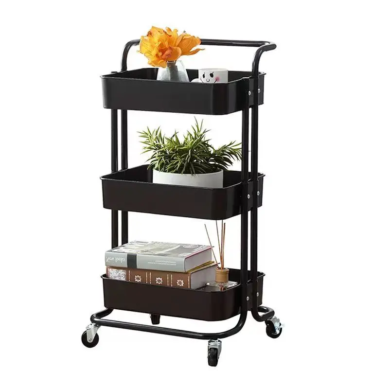 Trolley storage rack floor kitchen snacks storage multi-storey bedroom bedside storage rack home simple shelf