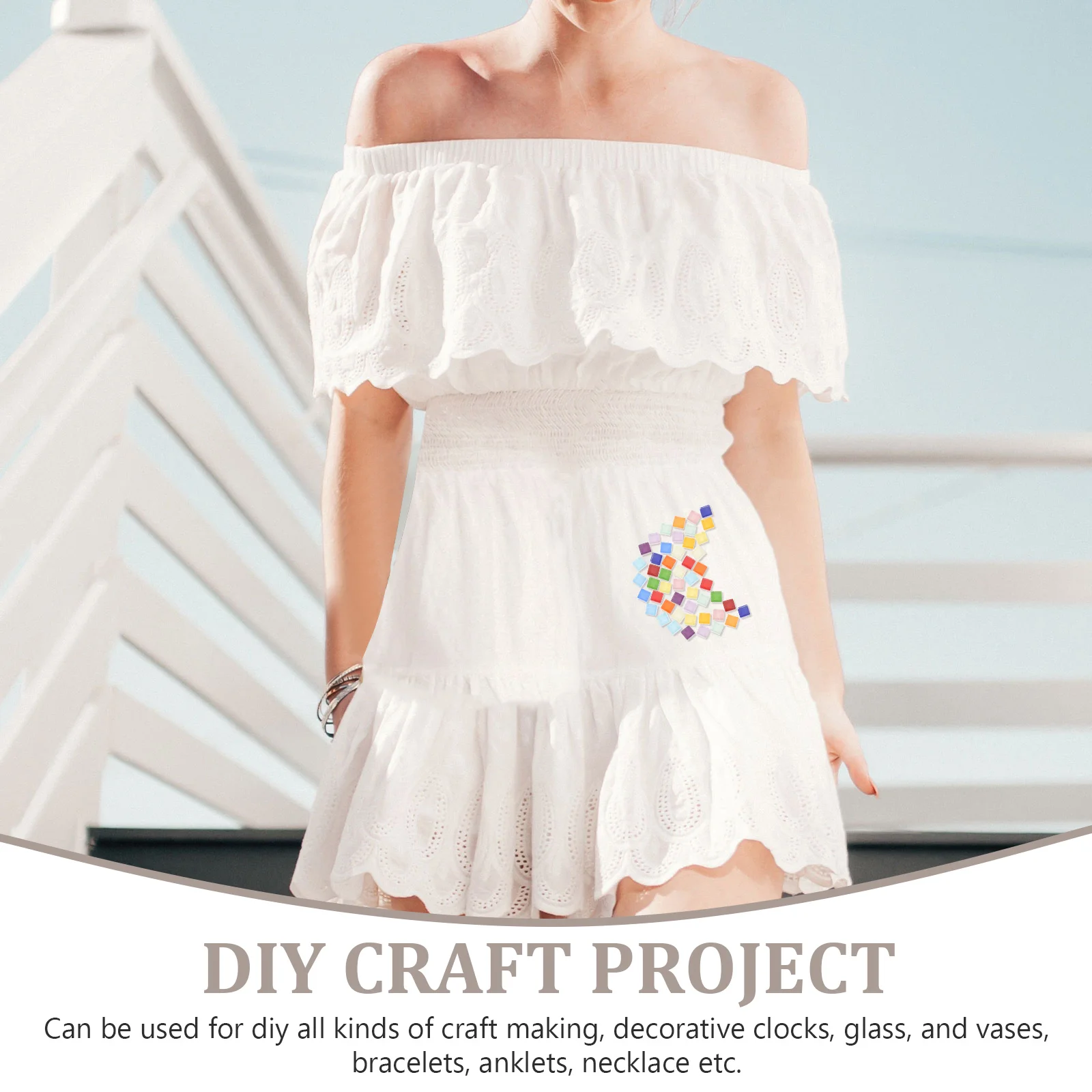 

450pcs Mixed Color Mosaic Tiles Diy Craft Pieces Decorative Mirror Tiles For Vases Jewelry Supplies Flat Crystal