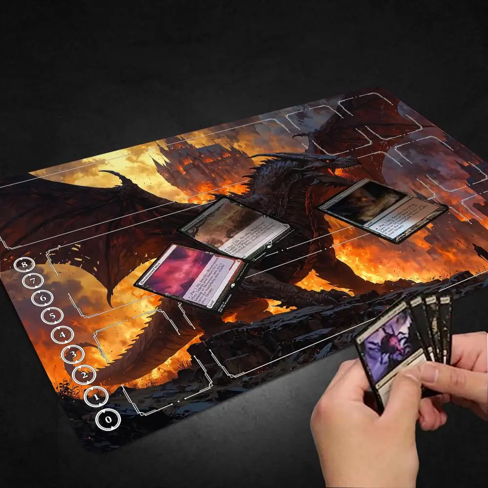 

14*24-дюймовый коврик для мыши на тему фэнтези TCG окисленный игровой коврик игровой игровой коврик Duel коврики для начинающих Card Battles Commander Gaming MTG LOL
