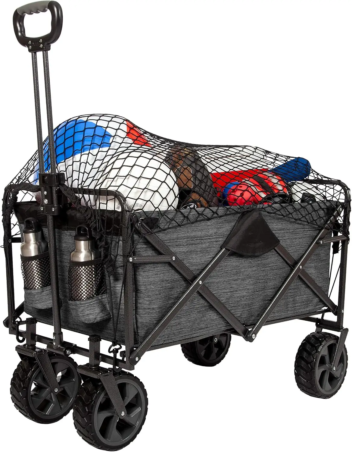 XL Heavy Duty Collapsible Outdoor Folding Camping Gear Grocery Cart Portable Lightweight Utility Adjustable Rolling Cart All