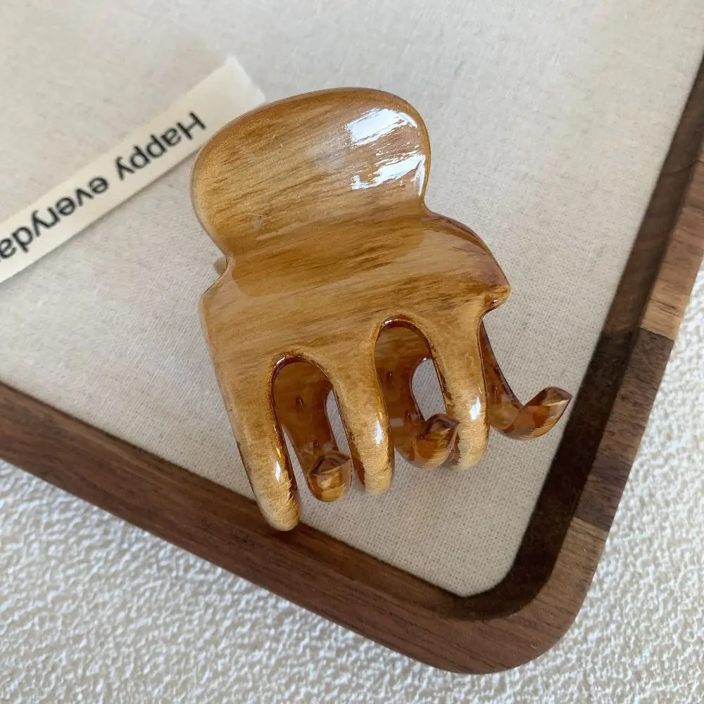 

Персонализированная большая заколка-краб в стиле Майярд с эффектом масляной живописи, пластиковая заколка для волос, геометрическая заколка-акула для девочек