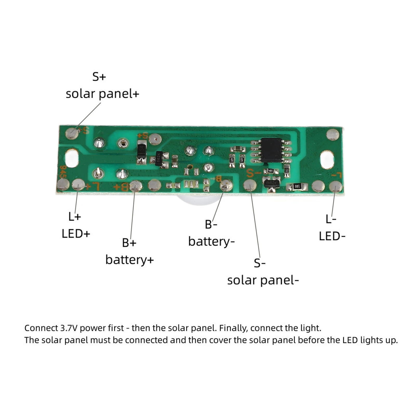 4Pcs Solar Lamp Circuit Board Infrared Body Induction Controller Module 3.7V Electronic Component
