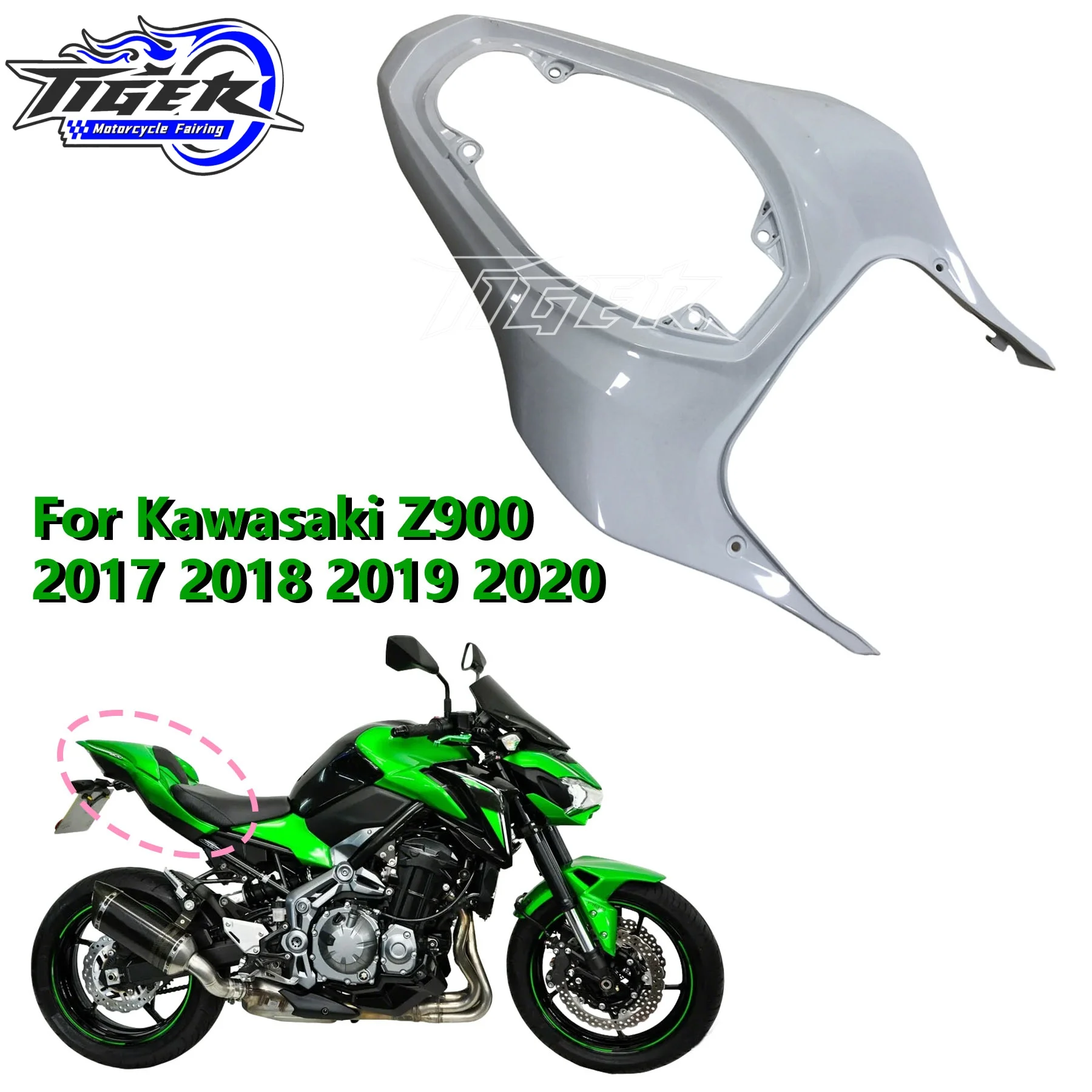 

For Kawasaki Z900 Z 900 ZR900 2017 2018 2019 2020 Motorcycle ABS Plastic Upper Rear Seat Fairing Cover Duck Tail Panel