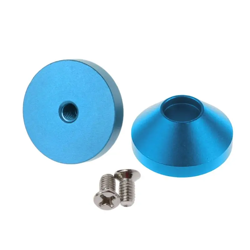 2Pcs Non-Slip Anodized Mini Solid Aluminum Feet Insulation Pad Machined