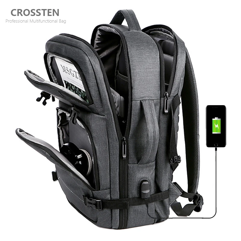 Luxury  Multifunctional 15.6 inch laptop Backpack USB Charging Waterproof Urban Business Rucksack Schoolbag Larger Travel bag