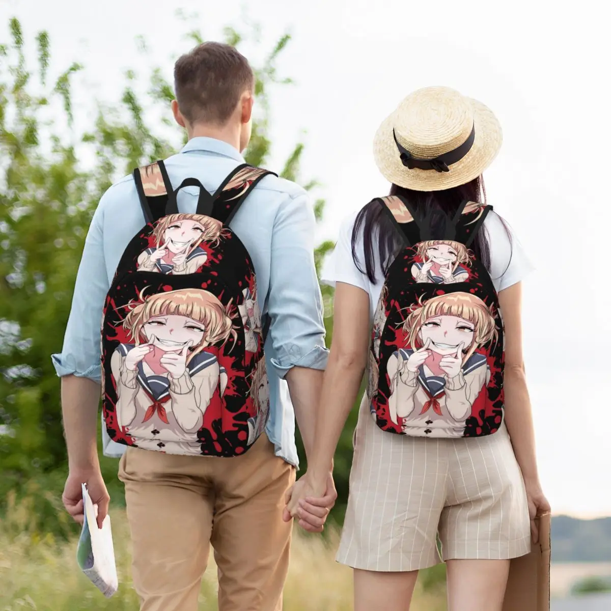 Zaino personalizzato My Hero Academia Japan Anime Canvas Zaino Donna Uomo Bookbag di base per borse Himiko Toga carine per la scuola universitaria