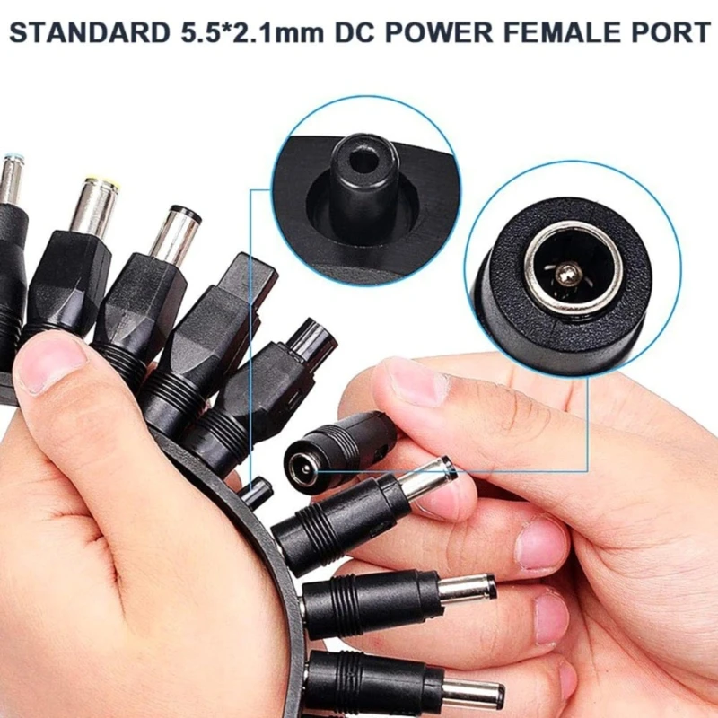 41PCS Universal 5.5MM*2.1MM 2.5MM AC DC JACK Plug Power Adapter Connector Kits For Laptop Power Supply Plug Jack Sets