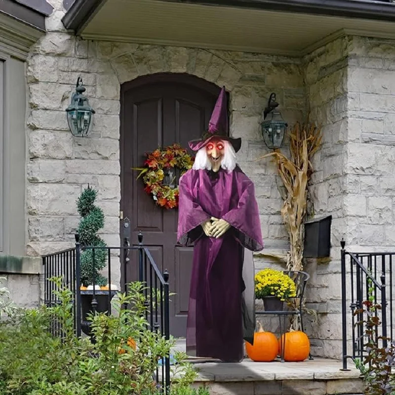 Hanging Ghost Witch Horror Pendant Cloth Voice-activated Costume Party Haunted House Decoration Room Escape Prop