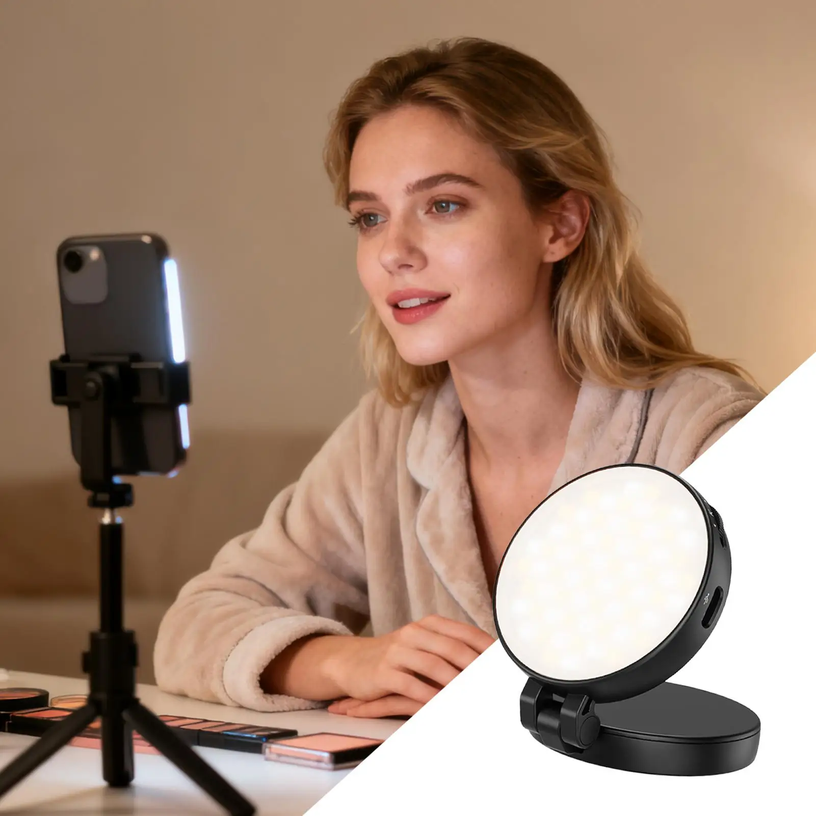 自撮りライト 磁気メイクアップランプ ポータブル自撮りライト 写真撮影 ビデオ録画 メイクアップ ブロギング 旅行 ホームオフィス ライブ用