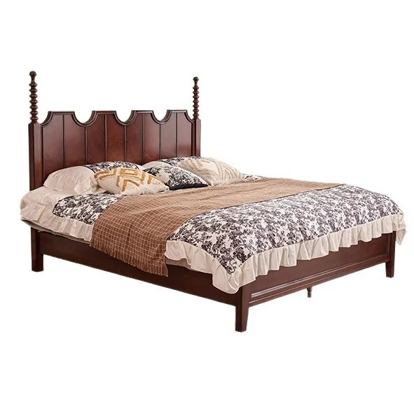 

Solid wood bed French retro country mahogany