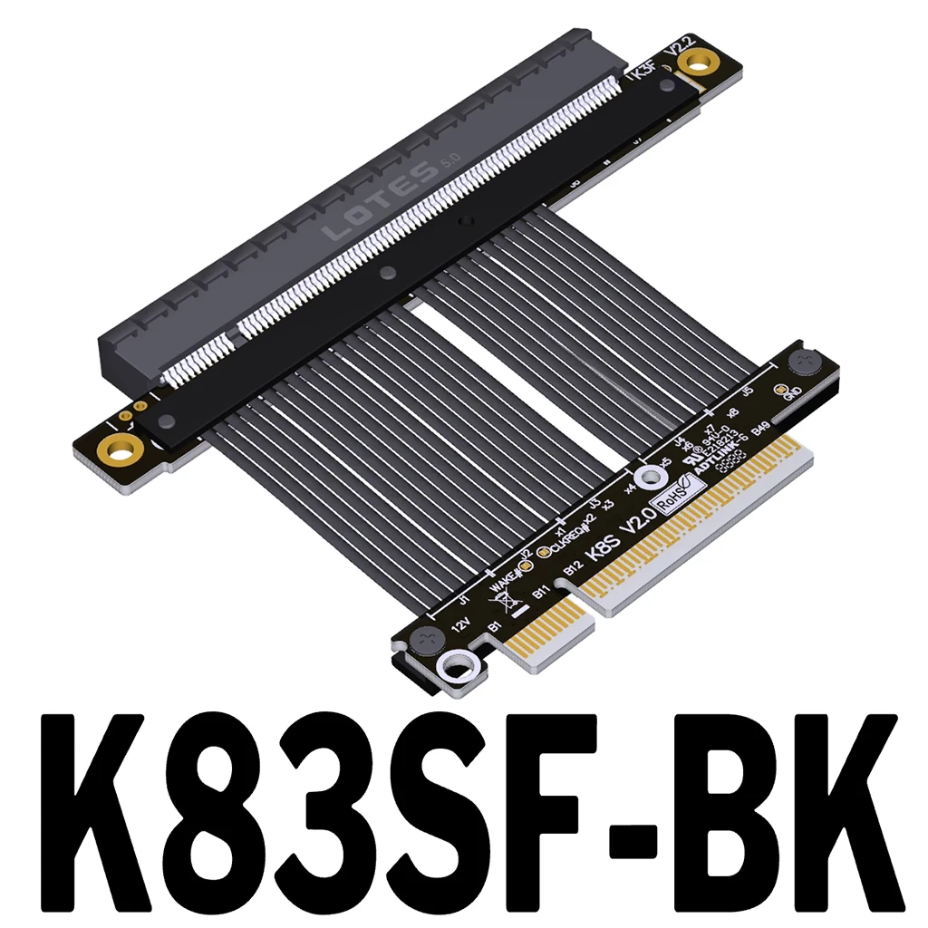 

Dwarf Version PCIE 5.0 X8 to X16 Extension Cable PCI-e 8x 16x Adapter GPU Gen5 for RTX 5090 RX9070 PCIe 5.0 x16 to x16 Riser