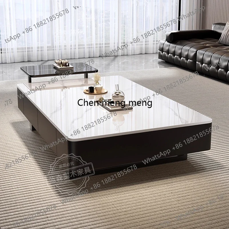 E5556zE5556Italian Style Rock Slab Coffee Table - Nordic Luxury High-End Minimalist Design Coffee Table Living Room