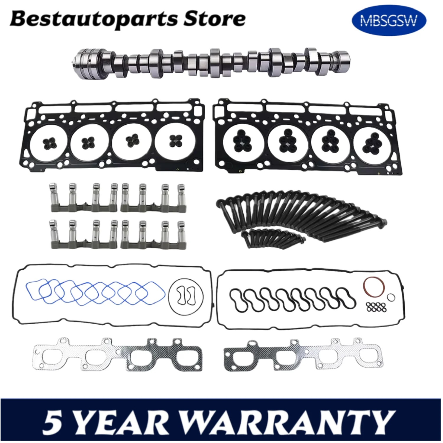 Auto Engine Parts MDS Lifters Rollers Camshaft Kit Fits 6.4 L 12-20 For CHRYSLER 300 DODGE CHALLENGER JEEP GRAND CHEROKEE RAM