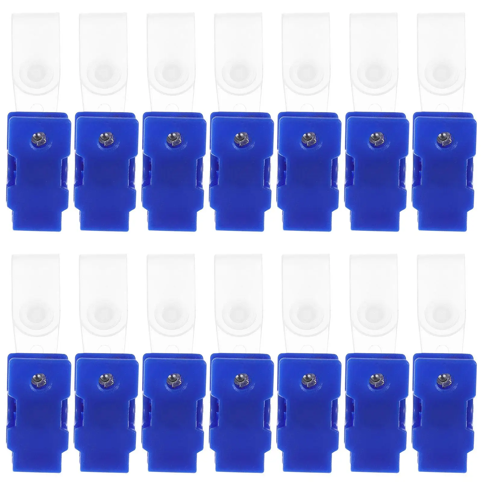 

100 Pcs ID Card Holder Clip Sticker Clips Sleeves Small Badge Holders with Straps Clamp Work