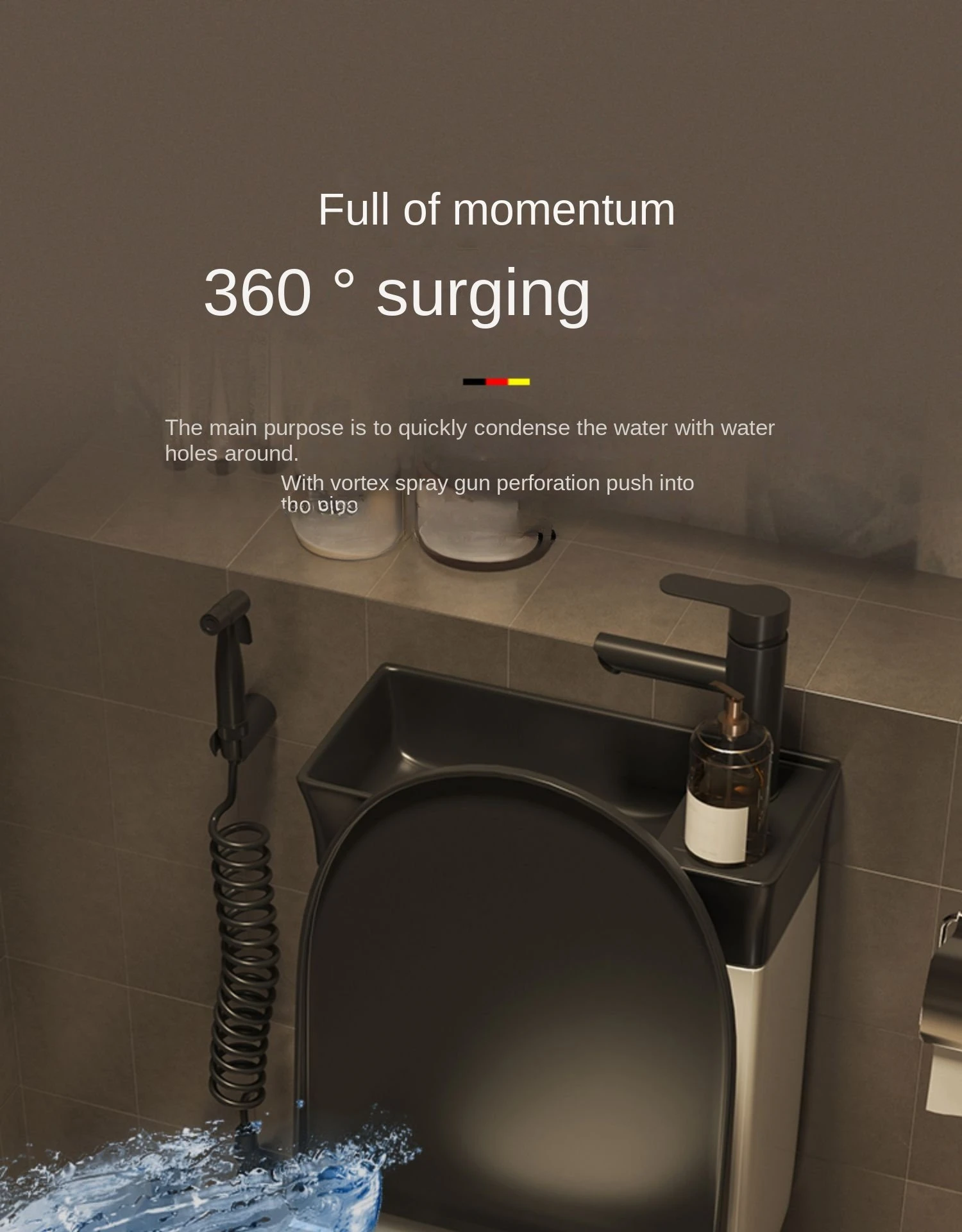 zq Household toilet with wash basin, ceramic integrated water tank, dual-use water-saving water pumping seat, toilet